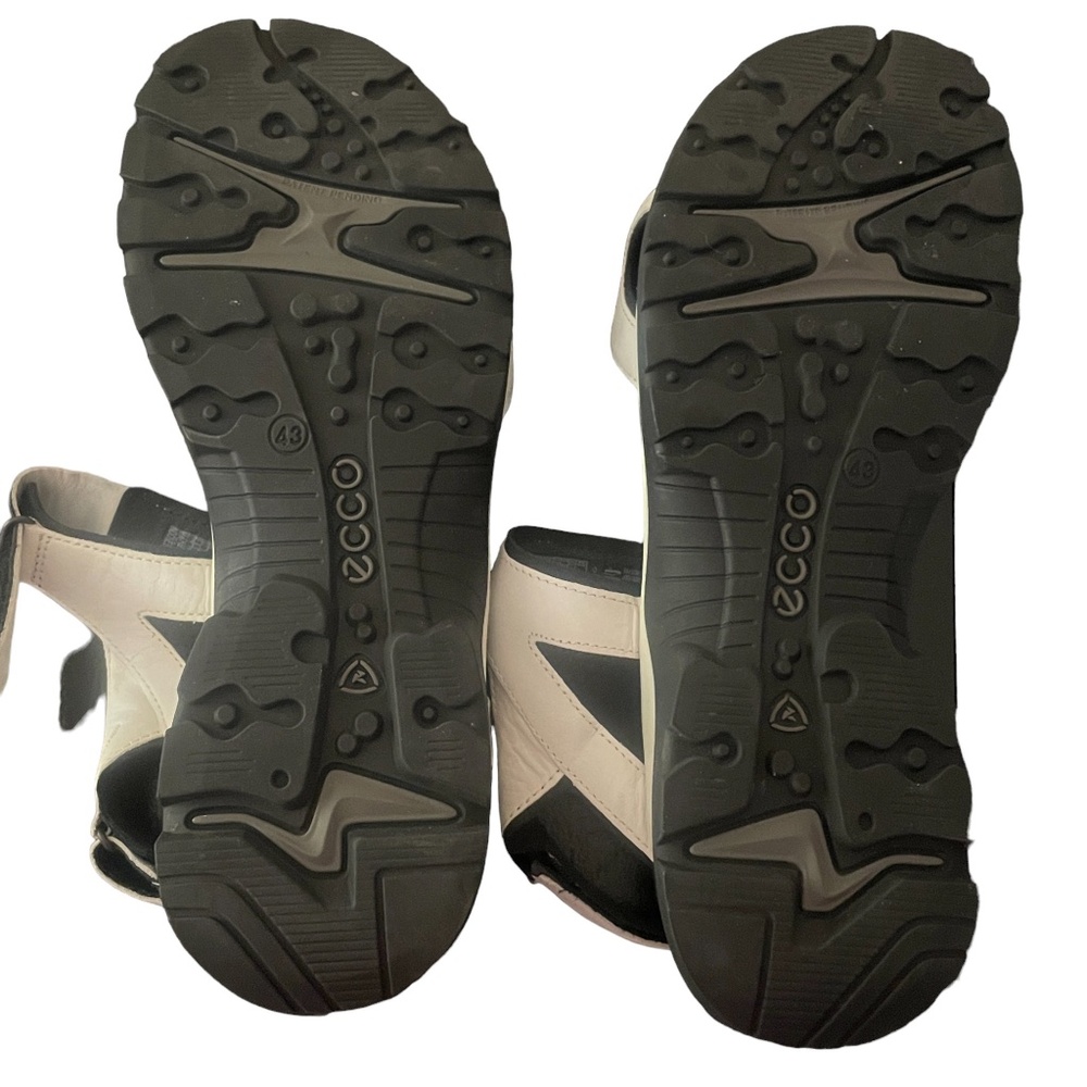 Ecco Sandals 43 Men's Slip On 12-12 1/2 Whtie Hook Loop Fastner - Picture 9 of 9